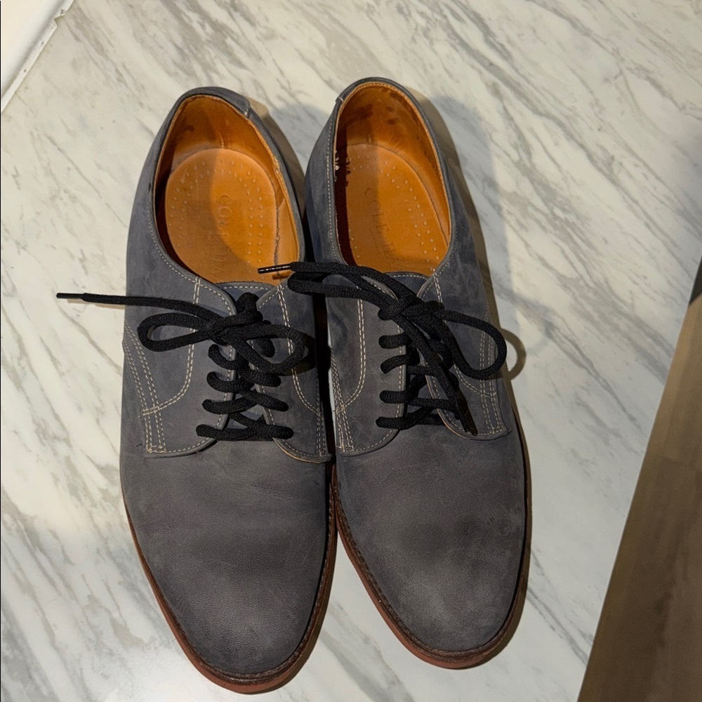 Cole Haan Gray Suede Oxford Shoes with Black Laces